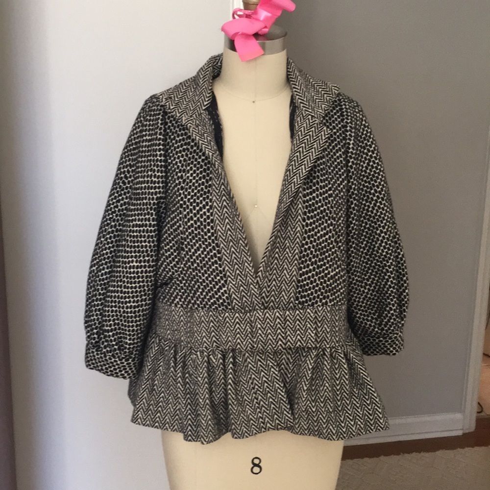 Tracy Reese Mixed pattern flare blazer